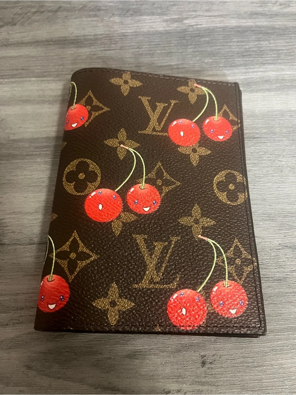 Brown Monogram Cherry Passport Cover